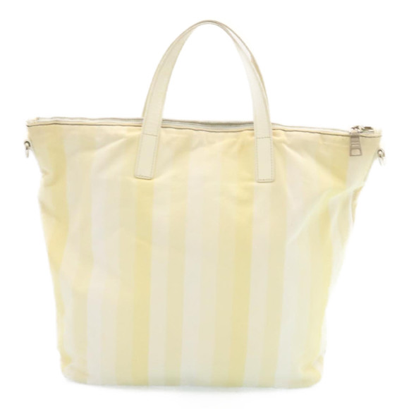 PRADA 2Way Shoulder Bag Hand Bag Canvas Yellow White Auth ar6192 - Picture 2 of 16